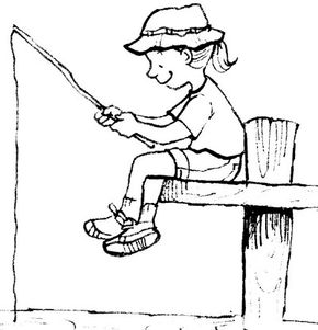 There's lots to do at the lake -- look for a nibble with this homemade fishing pole!