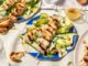 Lemony Chicken Skewers With Squash Salad